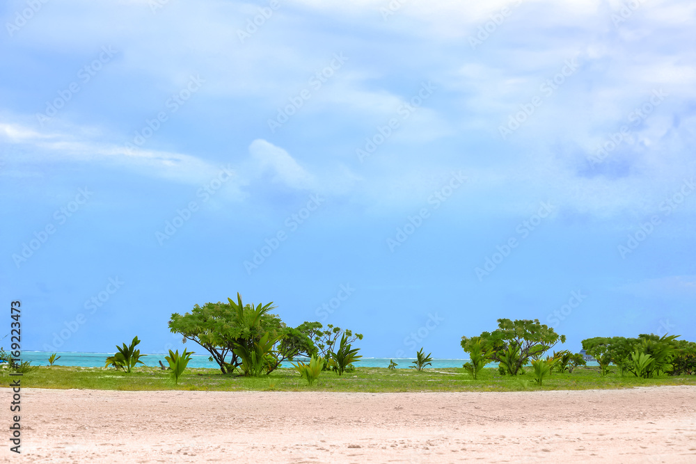Beautiful sea beach at tropical resort
