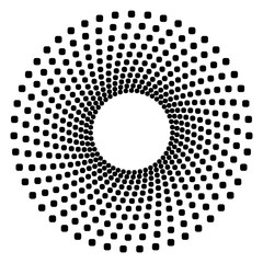 Aufkleber - Circular geometric motif. Abstract grayscale op-art element