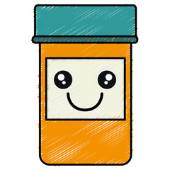 Sticker - bottle medical drug icon vector illustration design