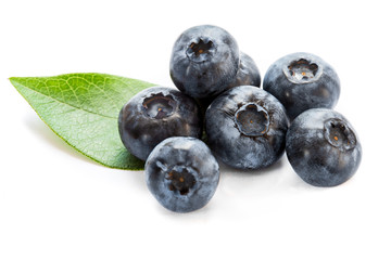 Wall Mural - Blueberries isolated on white