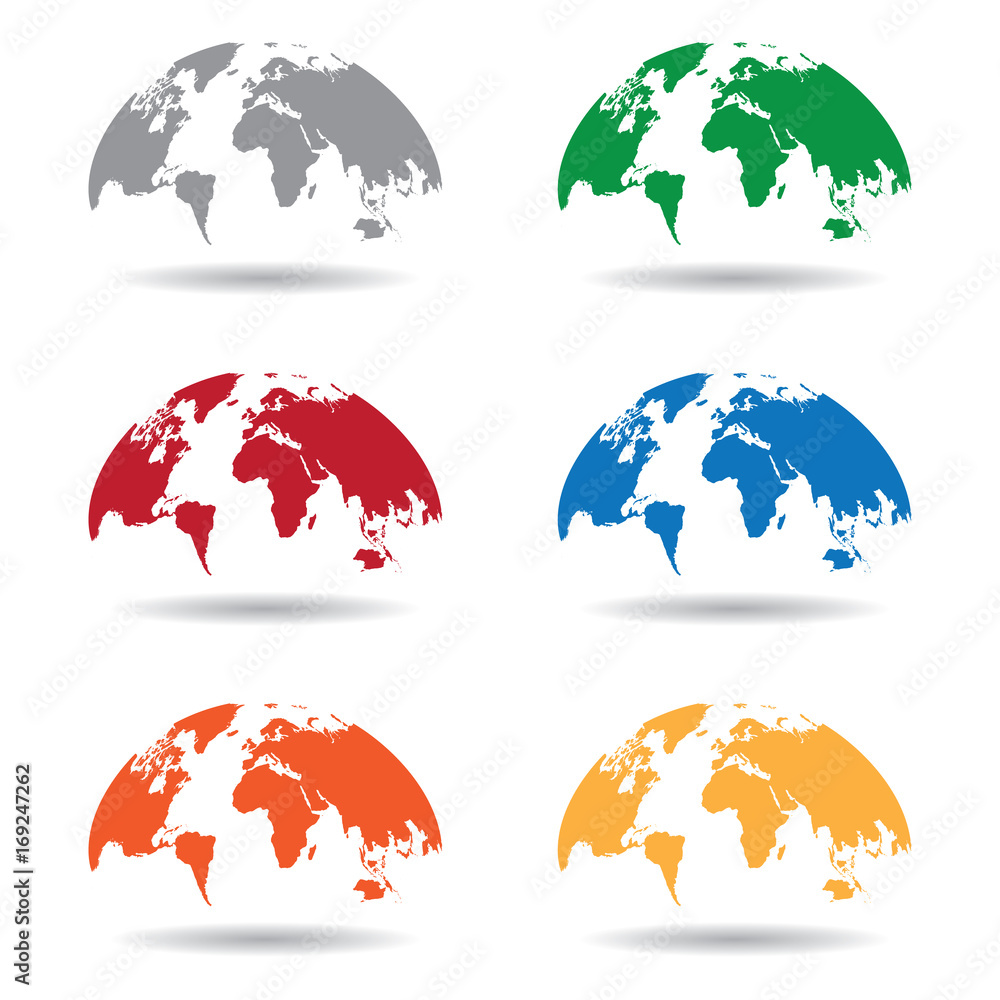 World map globe isolated on white background Vector. Unique world map ...