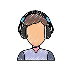 Canvas Print - Man with headphones icon vector illustration graphic design