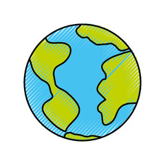 Sticker - world planet isolated icon vector illustration design