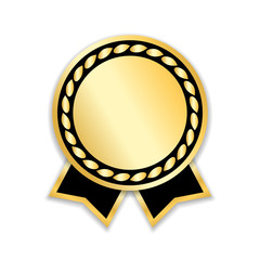 award ribbon isolated. gold design medal, label, badge, certificate. symbol best sale, price, qualit