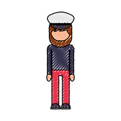 Poster - sailor captain avatar character vector illustration design