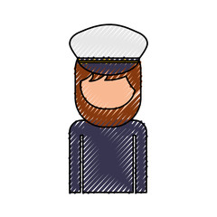 Poster - sailor captain avatar character vector illustration design