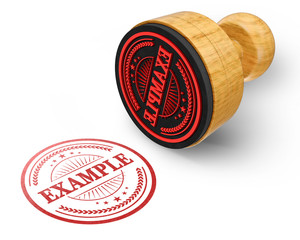 example red grunge round stamp isolated on white background