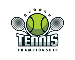 Wall Mural - Modern Professional Isolated Sports Badge Logo - Tennis Match Championship