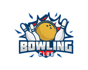 Wall Mural - Modern Professional Isolated Sports Badge Logo - Bowling Club Association