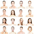 © Acronym - Collage of different women portraits. Spa, face lifting, plastic surgery concept.