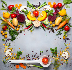 Wall Mural - Concept of healthy vegetable  soups