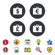 © blankstock - Businessman case signs. Cash money icons.