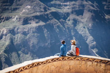 Amazing view on the edge of the Canyon Soncho/ Chachapoyas/ Peru/ south america