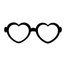 hippie glasses in heart shape icon over white background vector illustration