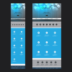 Wall Mural - responsive one page website template - bubbles header design - desktop and mobile version