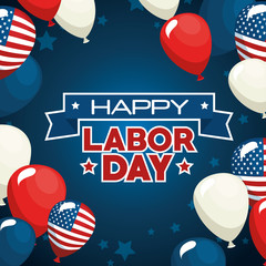 Poster - Balloons of Labor day in Usa theme Vector illustration