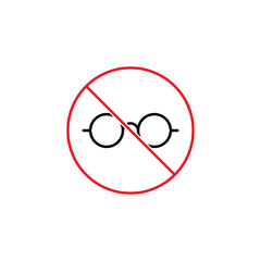 no glasses sign on white background