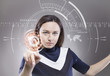 © dragonstock - Woman touching the virtual future interface