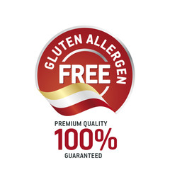 Wall Mural - Gluten Food Allergen Free blue label logo icon