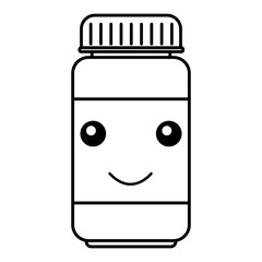 Sticker - bottle drugs kawaii character vector illustration design