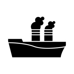 ship travel chimney sea transportation icon vector illustration