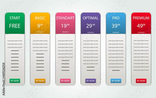 Price List Hosting Plans And Web Boxes Banners Design Six