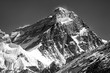 black and white Mount Everest from Gokyo valley