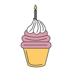 Sticker - delicious cupcake bakery icon vector illustration design