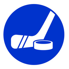 Wall Mural - blue hockey circle icon