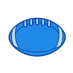 Poster - Rugby ball vector line icon isolated on white background. Rugby ball line icon for infographic, website or app. Blue icon designed on a grid system.