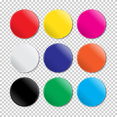Wall Mural - vector isolated colored badges on transparent background.