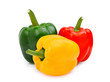 yellow,red,green, sweet bell pepper or capsicum isolated on white background