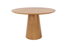 Wood Round Table On White