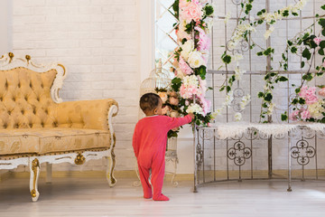 Wall Mural - African American baby boy indoors