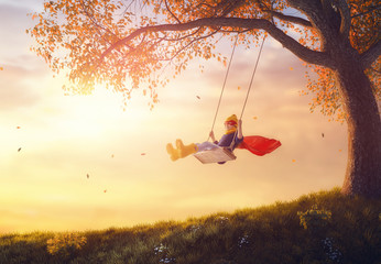 Wall Mural - child on swing