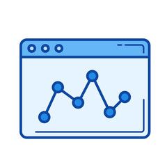 Wall Mural - Data analytics vector line icon isolated on white background. Data analytics line icon for infographic, website or app. Blue icon designed on a grid system.