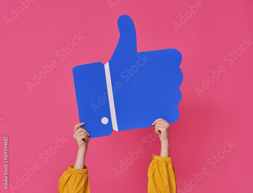 Hands with cartoon like icon Tableau sur Toile