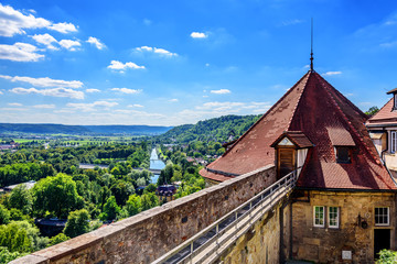 Sticker - Neckar Fluss Tübingen Stadt Panorama