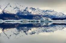 Argentino Lake, Los Glaciares National Park, Patagonia, Argentina, South America. Chunks Of Floating Ice.