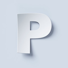 Sticker - White bent paper font letter P