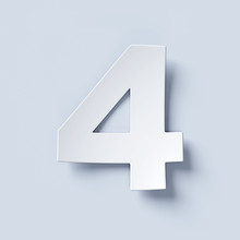 White Bent Paper Font Number 4