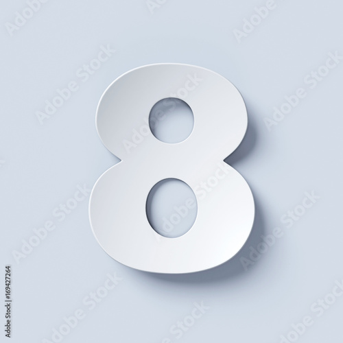 Fotomural White bent paper font number 8