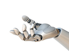 Robot Hand Reaching Gesture Or Holding Object 3d Rendering
