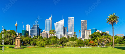 Obraz na płótnie Wieżowce w Sydney widziane z Royal Botanical Garden
