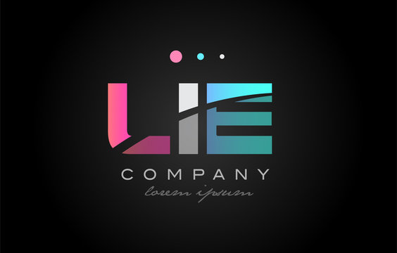 LIE l i e three letter logo icon design