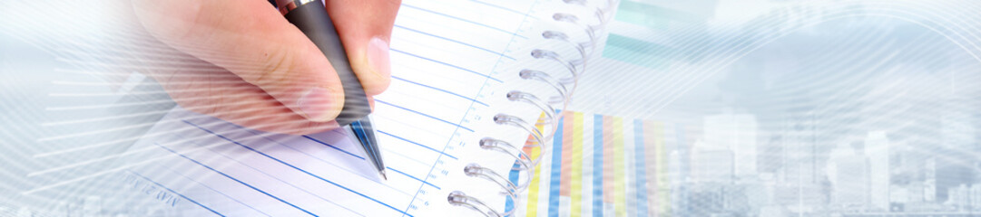 Aufkleber - Hand with pen writing