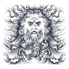Neptune Head Illustration