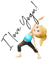 Sticker - Phrase expression for I love yoga