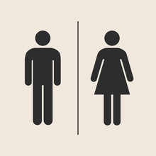 Concept And Idea Icon Of Toilet. Stroke Vector Logo, Web Graphics. Isolated Background. Vector Illustration.