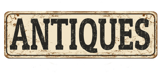 Antiques vintage rusty metal sign